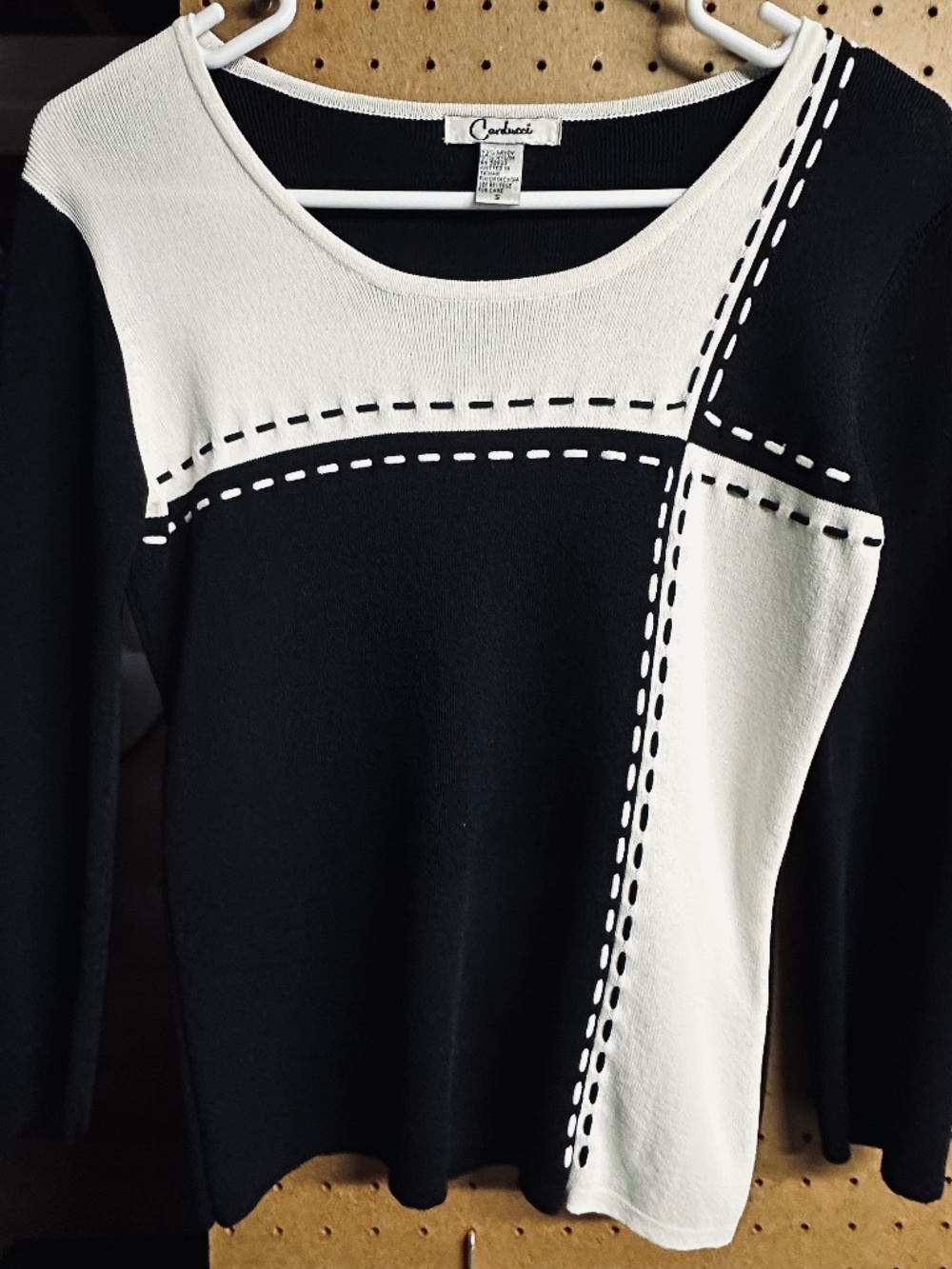 Carducci Black & White Rayon Top Size S